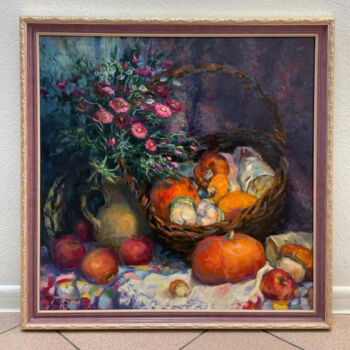 Pittura intitolato "Осенний урожай" da Liudmila Bodiagina, Opera d'arte originale, Olio