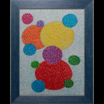 Textile Art titled "Embroidery painting…" by Ludmila Korets, Original Artwork, Embroidery Mounted on Wood Stretcher frame