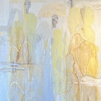 绘画 标题为“Ангелы-хранители” 由Людмила Покачалова, 原创艺术品, 丙烯 安装在木板上