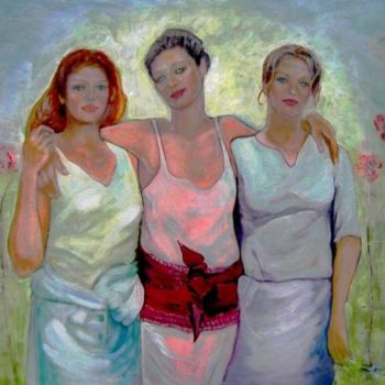 Peinture intitulée "Les Trois Grâces" par Ludmila Constant, Œuvre d'art originale, Huile