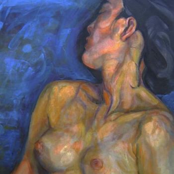 Peinture intitulée "Endormie" par Ludmila Constant, Œuvre d'art originale, Huile