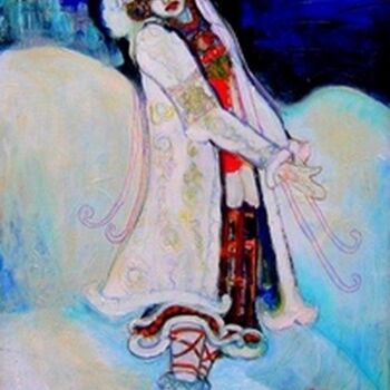Painting titled "Princesse neige" by Ludmila Constant, Original Artwork, Oil