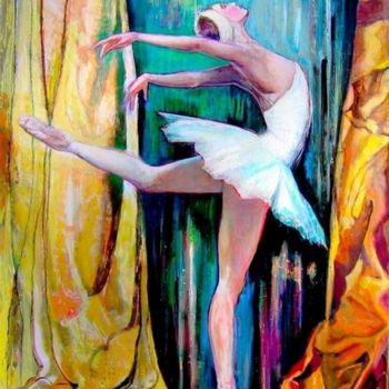 Peinture intitulée "Ballerine" par Ludmila Constant, Œuvre d'art originale, Huile
