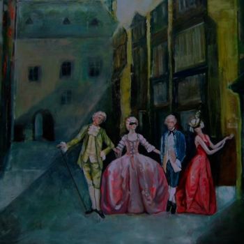 Painting titled "Carnaval" by Ludmila Constant, Original Artwork, Oil