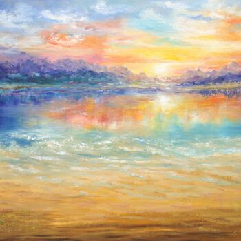 Картина под названием "Abstract seascape 2" - Ludmilla Ukrow, Подлинное произведение искусства, Масло