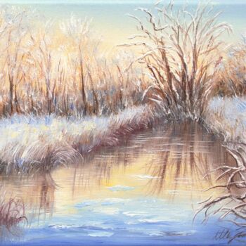 Peinture intitulée "Winter light 3" par Ludmilla Ukrow, Œuvre d'art originale, Huile