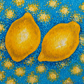 Painting titled "Ukrainian lemons" by Ludmilla Karpenko, Original Artwork, Acrylic