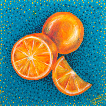 Painting titled "Oranges" by Ludmilla Karpenko, Original Artwork, Acrylic