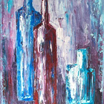 제목이 "Bottles"인 미술작품 Ludmilla Karpenko로, 원작, 기름
