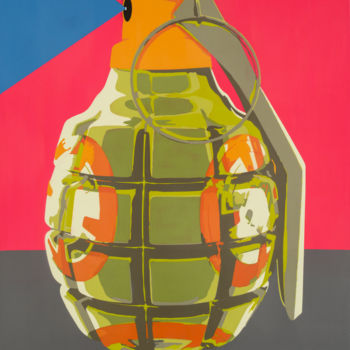 Painting titled "#BBast8  Grenade-01" by Basto, Original Artwork, Spray paint