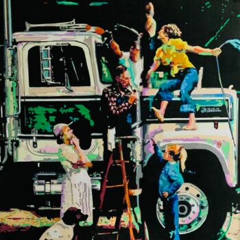 Peinture intitulée "It ‘s a family thing" par Ludo Knaepkens, Œuvre d'art originale, Acrylique