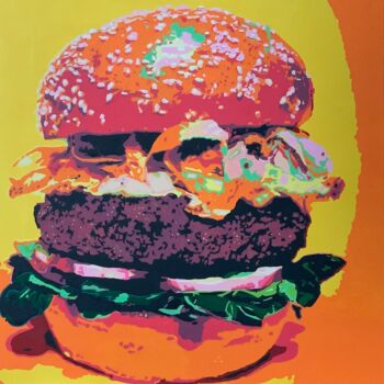 Painting titled "Big meal" by Ludo Knaepkens, Original Artwork, Acrylic