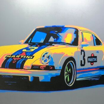 Pittura intitolato "Martini Porsche 911" da Ludo Knaepkens, Opera d'arte originale, Acrilico