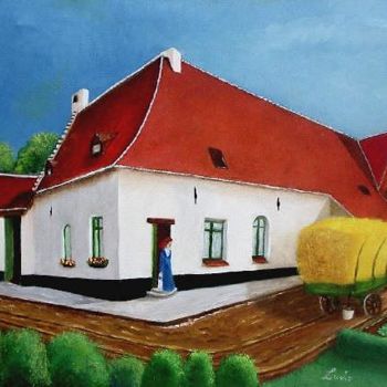 Painting titled "Old Farmhouse" by Ludovic Van Begin, Original Artwork