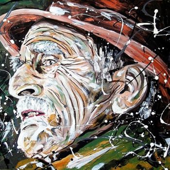 Painting titled "oldman" by Ludo Sevcik, Original Artwork, Acrylic