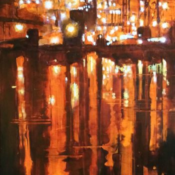 Painting titled "L'usine" by Ludovic Barbaray, Original Artwork, Oil