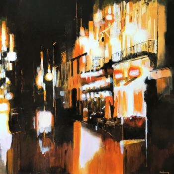 Painting titled "Rue haute ,Honfleur" by Ludovic Barbaray, Original Artwork, Oil