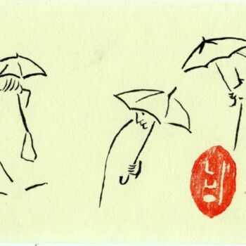 Desenho intitulada "pluie" por Ludovic Burggraeve, Obras de arte originais