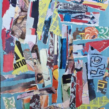 Collages titled "Déploiement 1" by Ludovic Grosset, Original Artwork, Collages