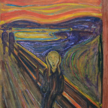 Malerei mit dem Titel "The Scream" von Ludovic Lan, Original-Kunstwerk, Öl