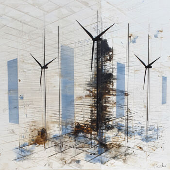Malarstwo zatytułowany „ENERGY” autorstwa Ludovic Mercher, Oryginalna praca, Akryl Zamontowany na Drewniana rama noszy