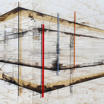 Картина под названием "REBUILD" - Ludovic Mercher, Подлинное произведение искусства, Акрил Установлен на Деревянная рама для…