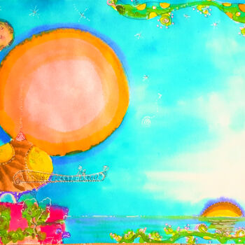 Dessin intitulée "Le soleil de Lumia" par Ludovic Spyrr, Œuvre d'art originale, Encre