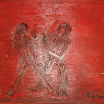 Peinture intitulée "la savate" par Ludovic Grumel, Œuvre d'art originale, Huile