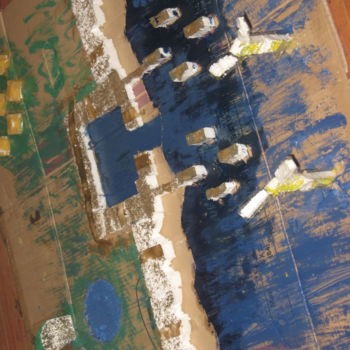 Peinture intitulée "le port d'Aytrée (m…" par Ludovic Grumel, Œuvre d'art originale, Installation d'art