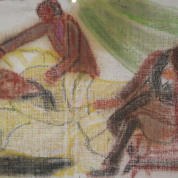 Peinture intitulée "l'agonie" par Ludovic Grumel, Œuvre d'art originale, Huile