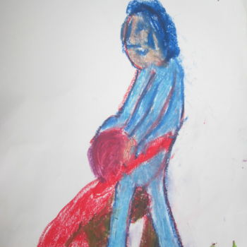 Disegno intitolato "c'est mon homme !" da Ludovic Grumel, Opera d'arte originale, Matite colorate