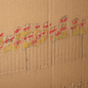 Disegno intitolato "les gilets jaunes" da Ludovic Grumel, Opera d'arte originale, Matita