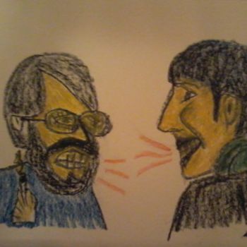 Dessin intitulée "rire jaune" par Ludovic Grumel, Œuvre d'art originale, Crayon