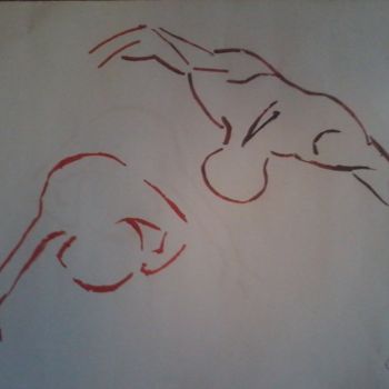 Dessin intitulée "(bombages)l'engueul…" par Ludovic Grumel, Œuvre d'art originale, Crayon