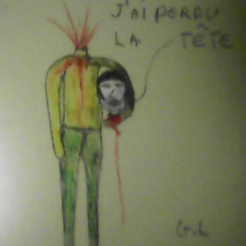 Dessin intitulée "décapitation" par Ludovic Grumel, Œuvre d'art originale, Crayon