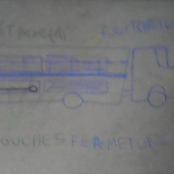 Drawing titled "camion couchettes" by Ludovic Grumel, Original Artwork, Conté