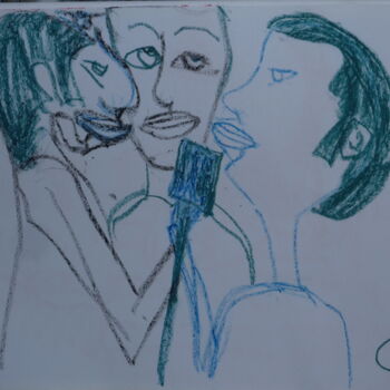 Painting titled "dialogue" by Ludovic Grumel, Original Artwork, Pastel