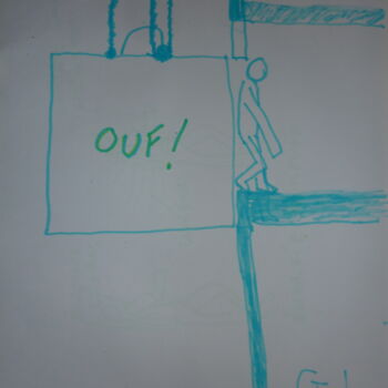 Картина под названием "ouf!" - Ludovic Grumel, Подлинное произведение искусства, Маркер