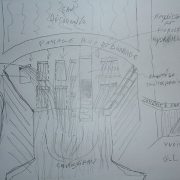 Malarstwo zatytułowany „barrage habitable” autorstwa Ludovic Grumel, Oryginalna praca, Ołówek