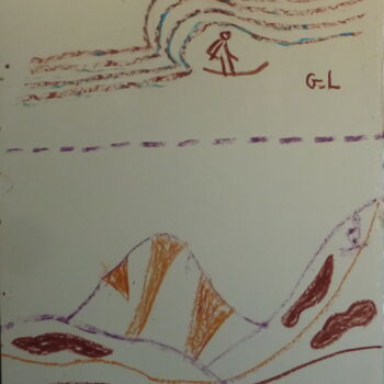 Картина под названием "la glisse" - Ludovic Grumel, Подлинное произведение искусства, Масло