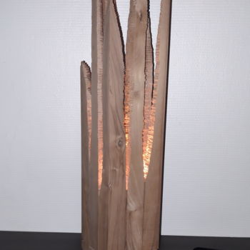 Escultura intitulada "Flamme" por Ludovik Bost  Totems Cambium-Même, Obras de arte originais, Madeira