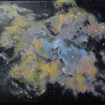 Malerei mit dem Titel "The eagle nebula" von Luethi Alias Abdelghafar, Original-Kunstwerk, Öl Auf Keilrahmen aus Holz montie…