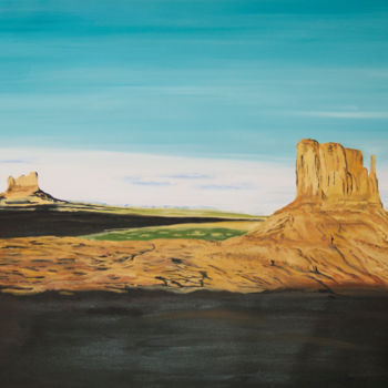 Peinture intitulée "Monument Valley Pan…" par Luethi Alias Abdelghafar, Œuvre d'art originale, Huile Monté sur Châssis en bo…