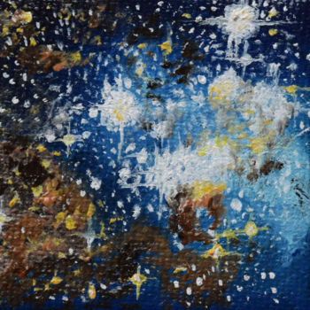 Schilderij getiteld "Sternenhimmel blau" door Luethi Alias Abdelghafar, Origineel Kunstwerk, Olie Gemonteerd op Frame voor h…