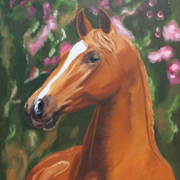 Peinture intitulée "Wunderschönes Pferd…" par Luethi Alias Abdelghafar, Œuvre d'art originale, Huile Monté sur Châssis en bo…