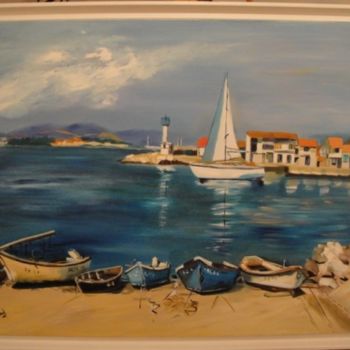 Peinture intitulée "le port de séte" par Lugez Marcelle, Œuvre d'art originale