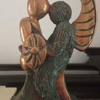Escultura intitulada "L'angelo e il Guerr…" por Luigi Basile, Obras de arte originais, Bronze