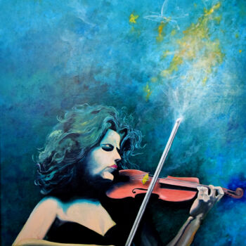 Pittura intitolato "C'è un suono nell'a…" da Luigi Cataldi, Opera d'arte originale