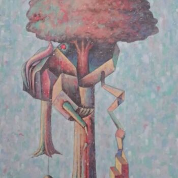 Pittura intitolato "l'albero della vita" da Luigi Ciccarone, Opera d'arte originale, Acrilico Montato su Telaio per barella…
