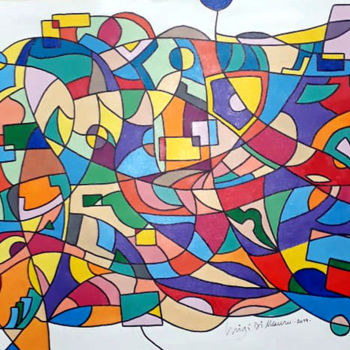 Malarstwo zatytułowany „Connected Colors 19” autorstwa Luigi Di Mauro, Oryginalna praca, Akryl
